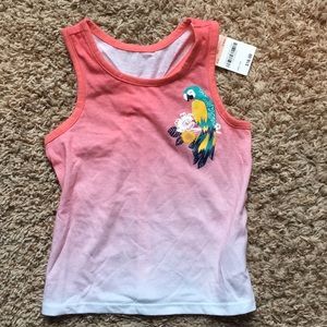 NWT 2t pink ombré parrot tank top.